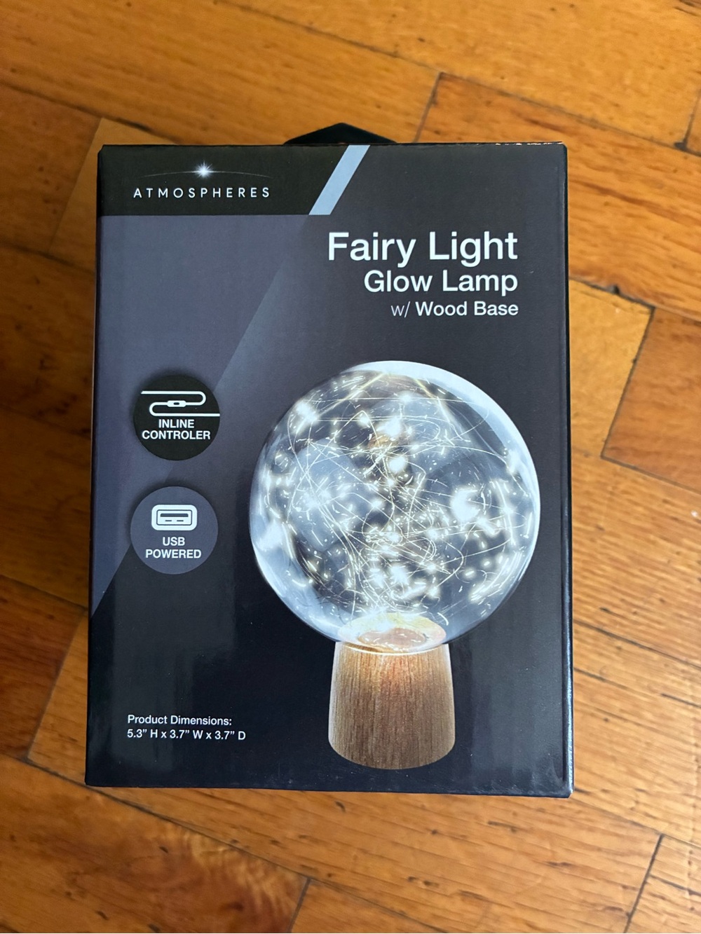 Atmospheres Fairy Light Glow Lamp - Black and Wood